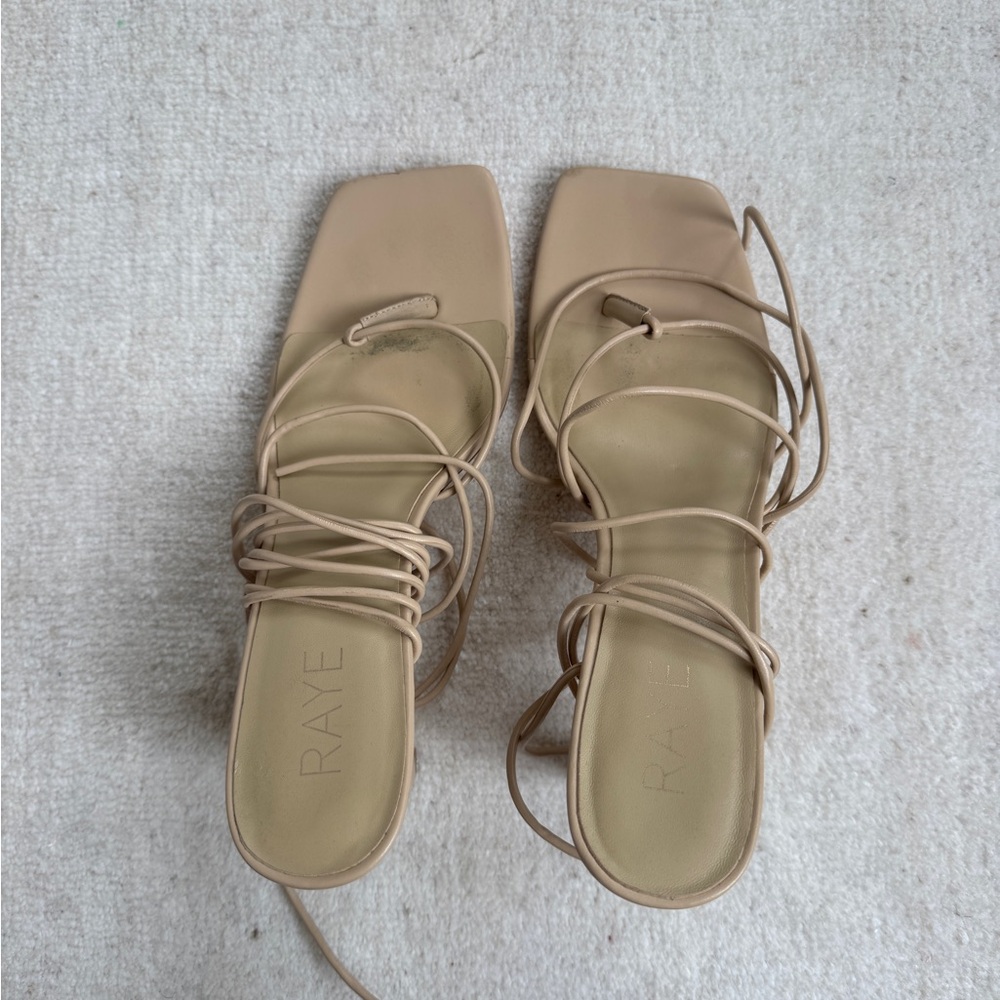 RAYE Tan Strappy Sandals Minimalist Design